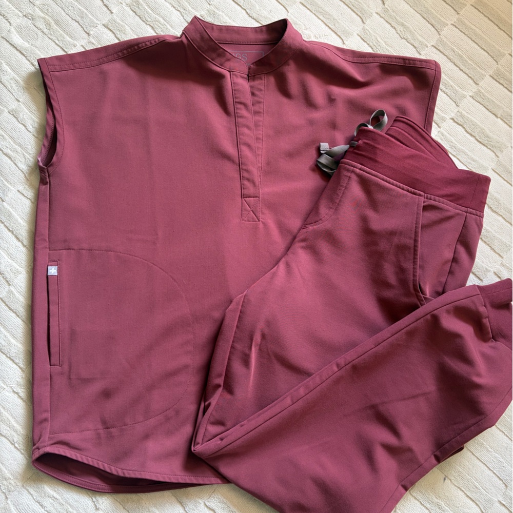 FIGS Scrubs Set -  Dark Cherry